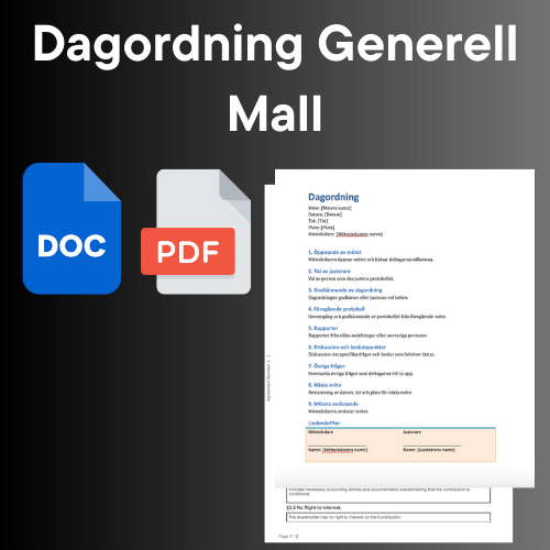Dagordning Generell Mall