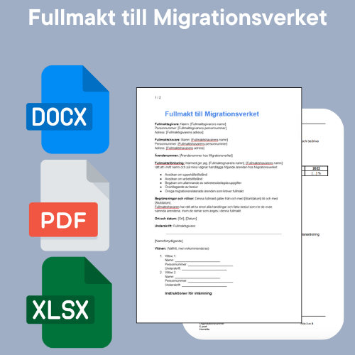 Fullmakt till Migrationsverket - Mall (Gratis)