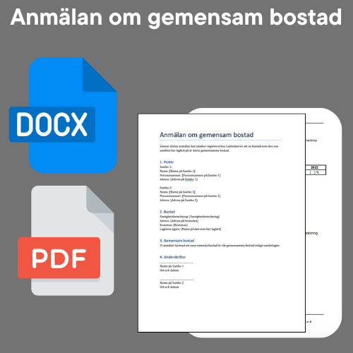 Anmälan om gemensam bostad för sambor – vad innebär anteckningen?