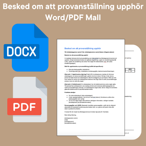 Provanställning upphör – besked, tvåveckorsfrist och fackligt varsel