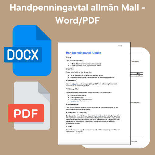 Handpenningavtal – vad gäller vid bil, båt, häst, hund och fastighet?