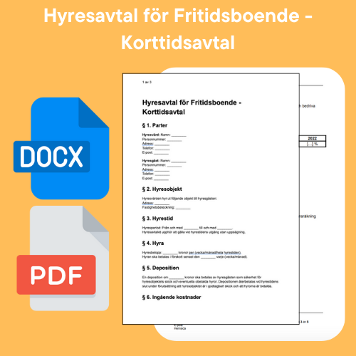 Korttidsuthyrning och fritidsboende – avtal, skatt och regler 2026