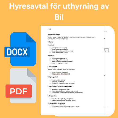 Hyra ut bil, båt eller annan lös egendom – vad bör avtalet innehålla?