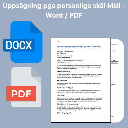 Uppsägning av personliga skäl – sakliga skäl, dokumentation och process