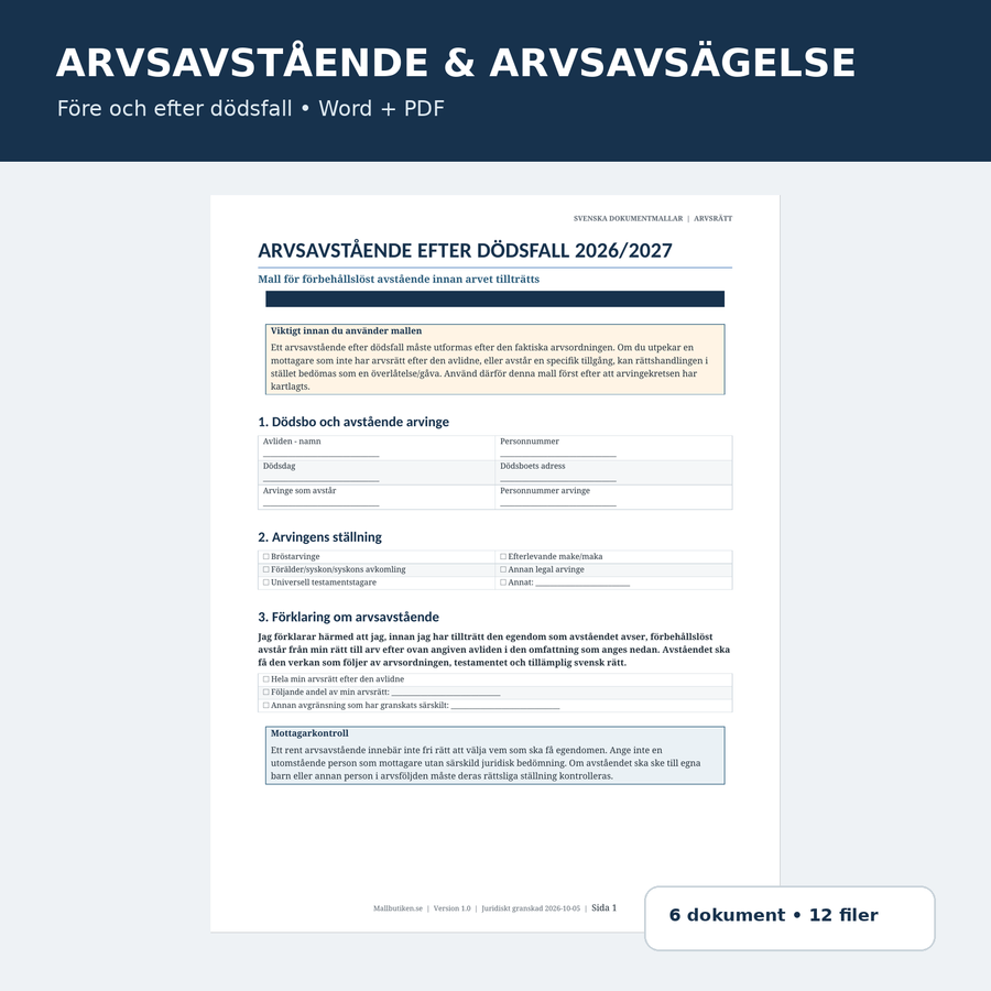 Arvsavstående och arvsavsägelse – vad är skillnaden?