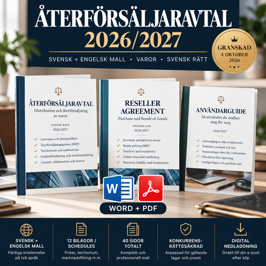 Återförsäljaravtal 2026/2027 – svensk och engelsk mall