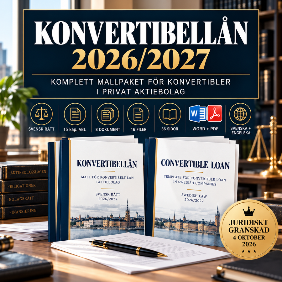 Konvertibellån och Convertible Loan Agreement 2026/2027