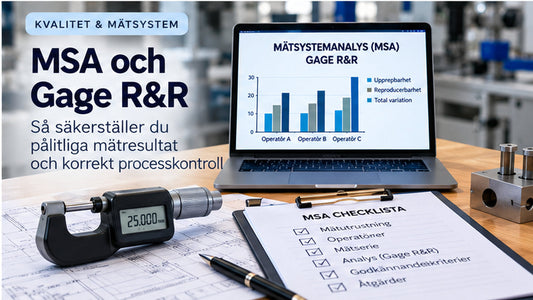 MSA och Gage R&R med mikrometer, mätresultat och diagram för mätsystemsvariation
