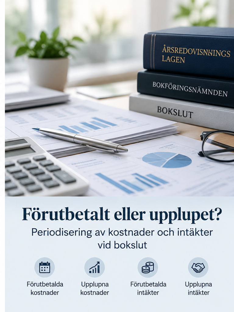 Förutbetalt eller upplupet? Periodisering av kostnader och intäkter vid bokslut