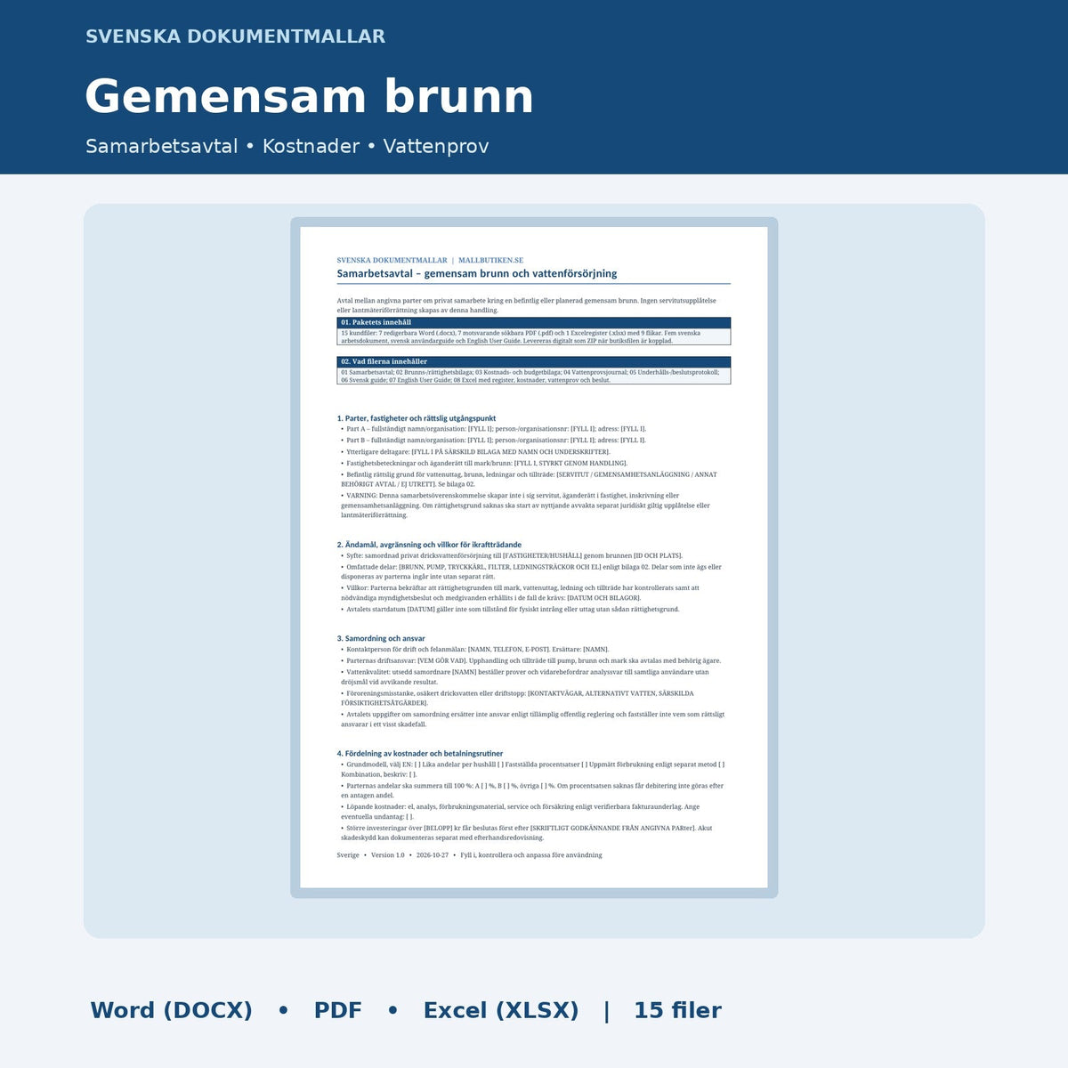 Gemensam brunn – samarbetsavtal i Word och PDF, dokumentförhandsvisning, 15 filer