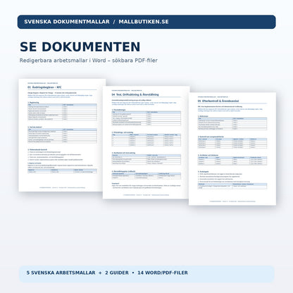 Förhandsvisningar av ändringsbegäran, påverkansanalys och godkännandebeslut i Word/PDF