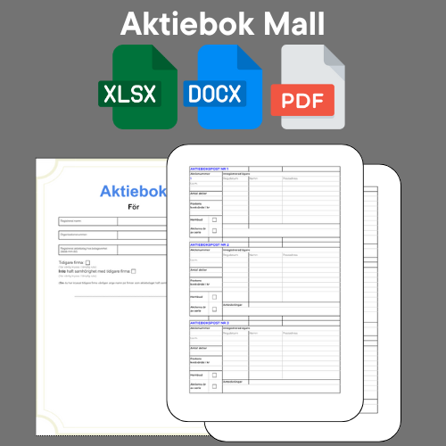 Aktiebok Mall Word Excel PDF Mallbutiken aktiebok-mall-word-excel-pdf-mallbutiken