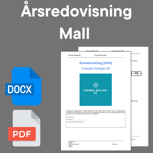 Mall för årsredovisning med DOCX, PDF.