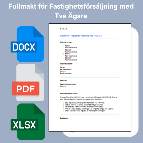 نموذج توكيل لبيع عقار مع مالكين - Word/PDF/Excel