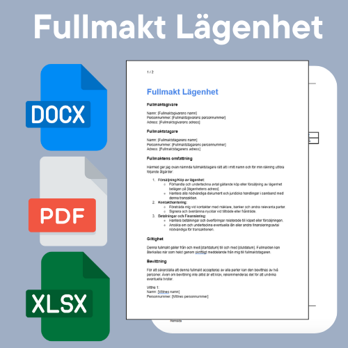 نموذج توكيل شقة - Word/PDF/Excel