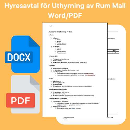 نموذج اتفاقية الإيجار لتأجير الغرفة Word/PDF