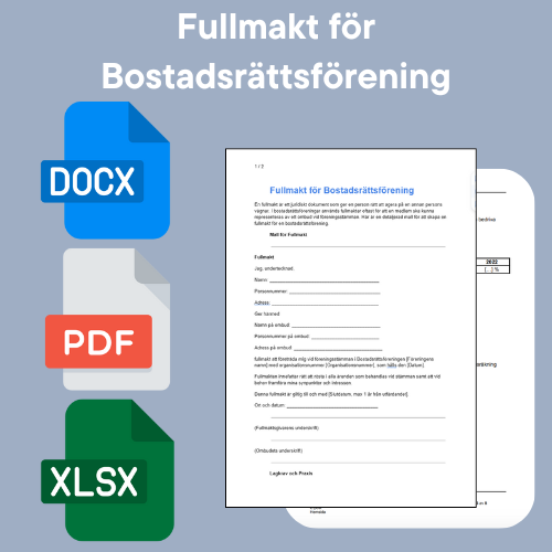 نموذج توكيل لتمثيل جمعية الإسكان - Word/PDF/Excel