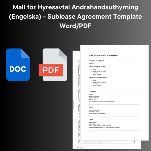 Sublease Agreement Template Word/PDF icons