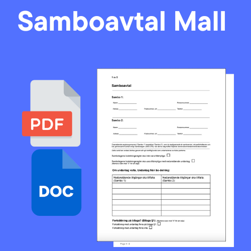 Samboavtal Mall i PDF och Word format.