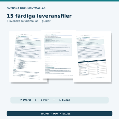 Ansökan om att hyra ut hyresrätt – fem svenska huvudmallar och guider, paket med 15 filer