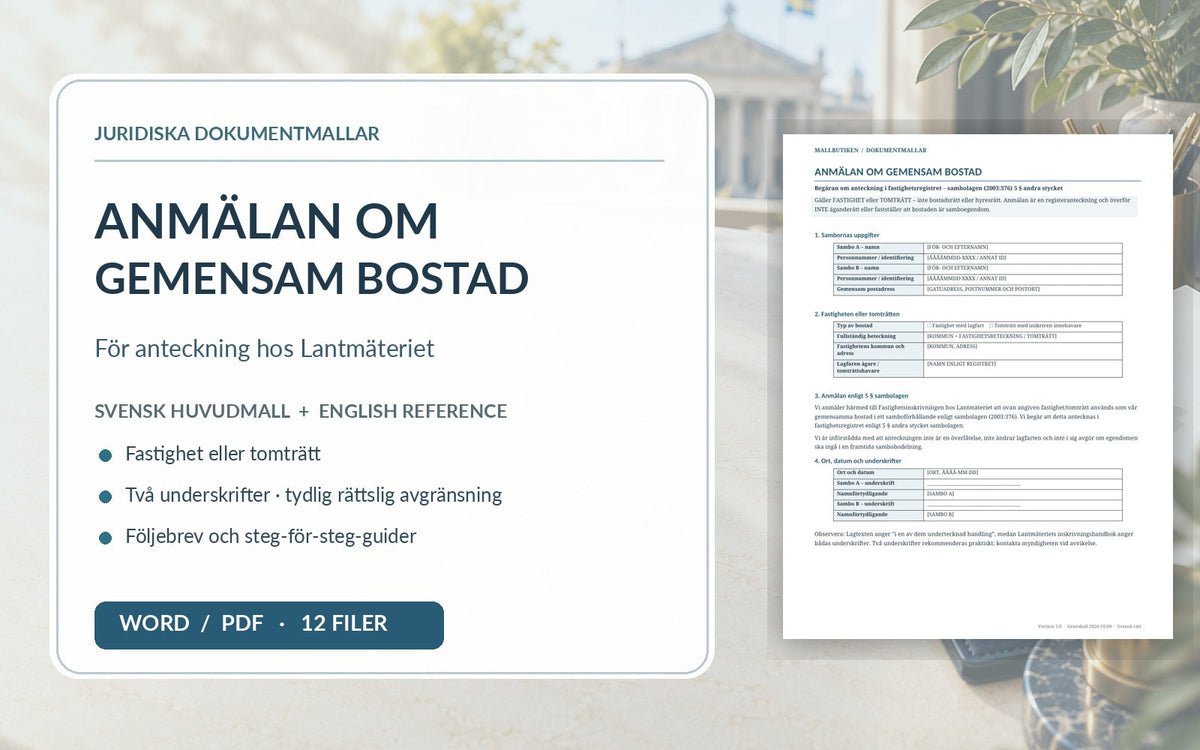 Anmälan om gemensam bostad 2027 – Word och PDF