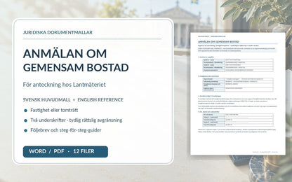 Anmälan om gemensam bostad 2027 – Word och PDF