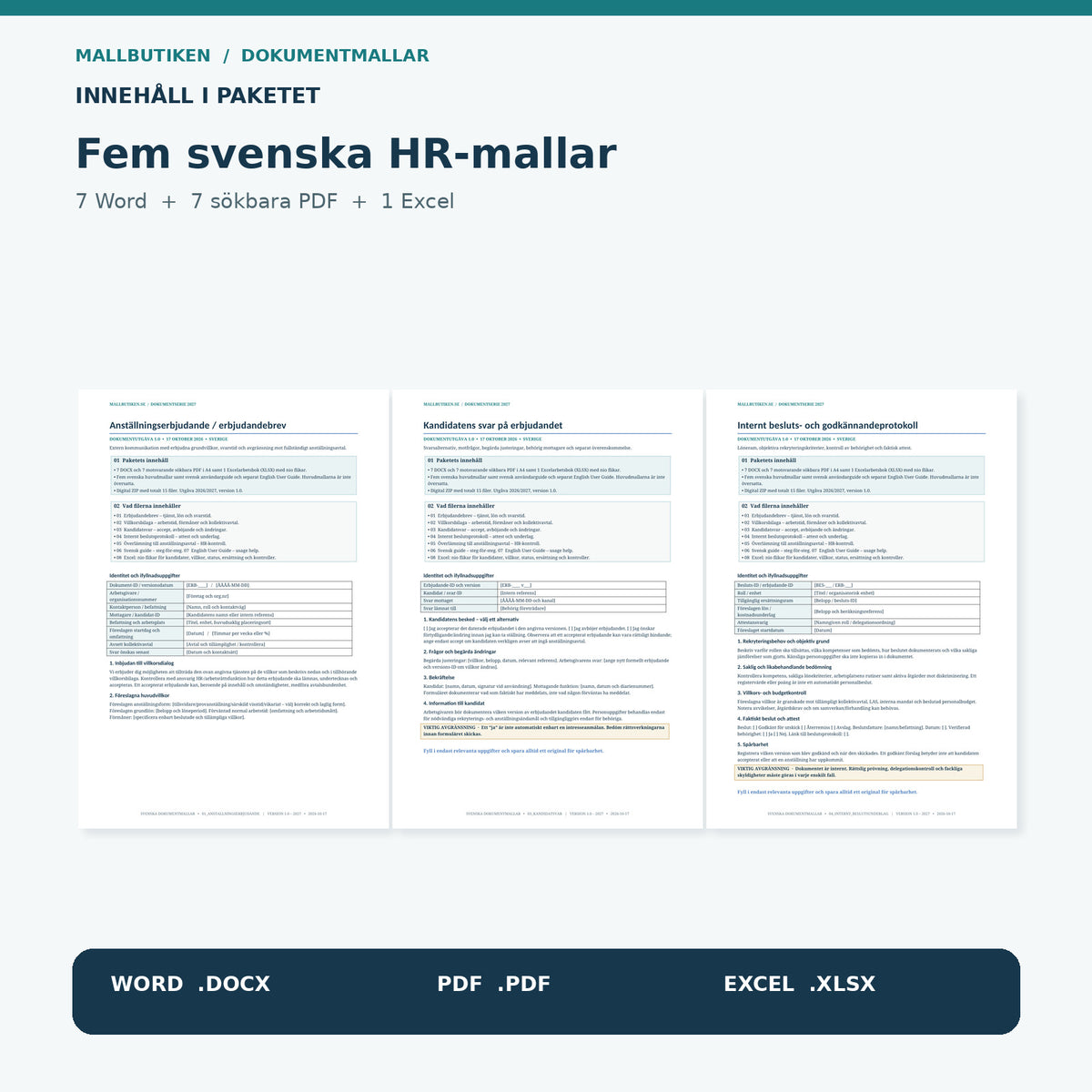 Erbjudandebrev 2027 – verkliga förhandsvisningar av Worddokument och kandidatsvar