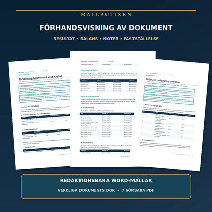 Förhandsvisning av verkliga Word- och PDF-dokument för ekonomisk förenings årsredovisning