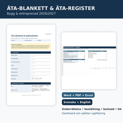 ÄTA-blankett och ÄTA-register 2026/2027 i Word PDF och Excel