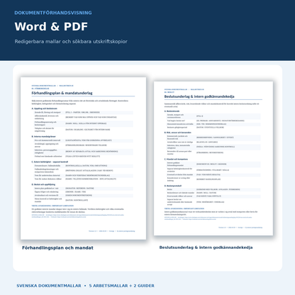 Förhandlingsplan och internt beslutsunderlag – faktiska mallar i Word och PDF