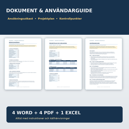 Bidragsansökan projektplan och användarguide för ideella föreningar Word PDF