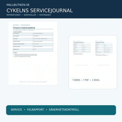 Cykelservice – förhandsvisning av serviceprotokoll, säkerhetskontroll och felrapport