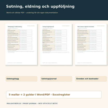 Förhandsvisning av riktiga Wordmallar och PDF för sotning, eldning och uppföljning