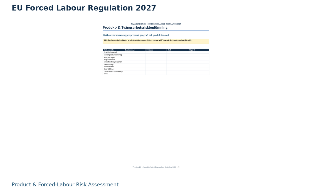 Forced Labour Regulation risk assessment – Word PDF mall