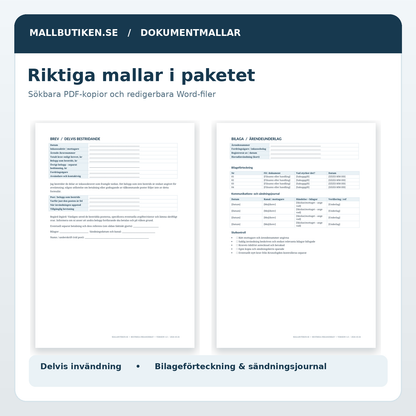 Bestrida inkasso – delvis invändning och bevisjournal, verkliga PDF-sidor