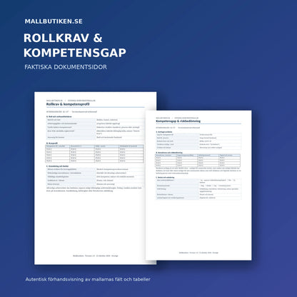 Originalmallar för rollkrav och gap-analys – dokumentförhandsvisning