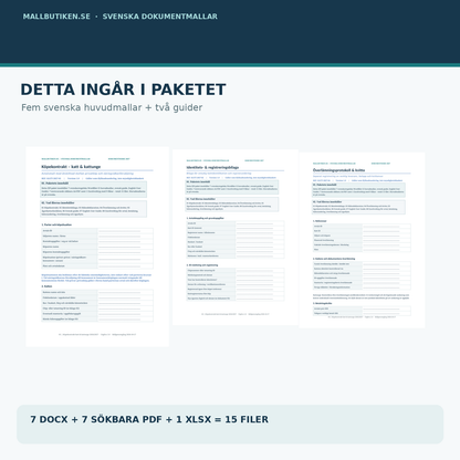 Kattköpspaket – verkliga Word och PDF förhandsvisningar för köp, identitet och överlämning