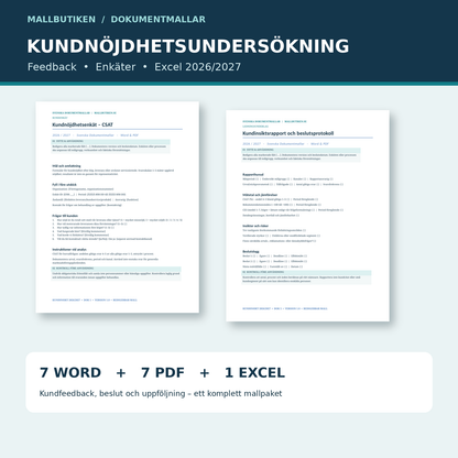 Kundnöjdhetsundersökning mall Word PDF Excel 2027 – verkliga dokumentförhandsvisningar
