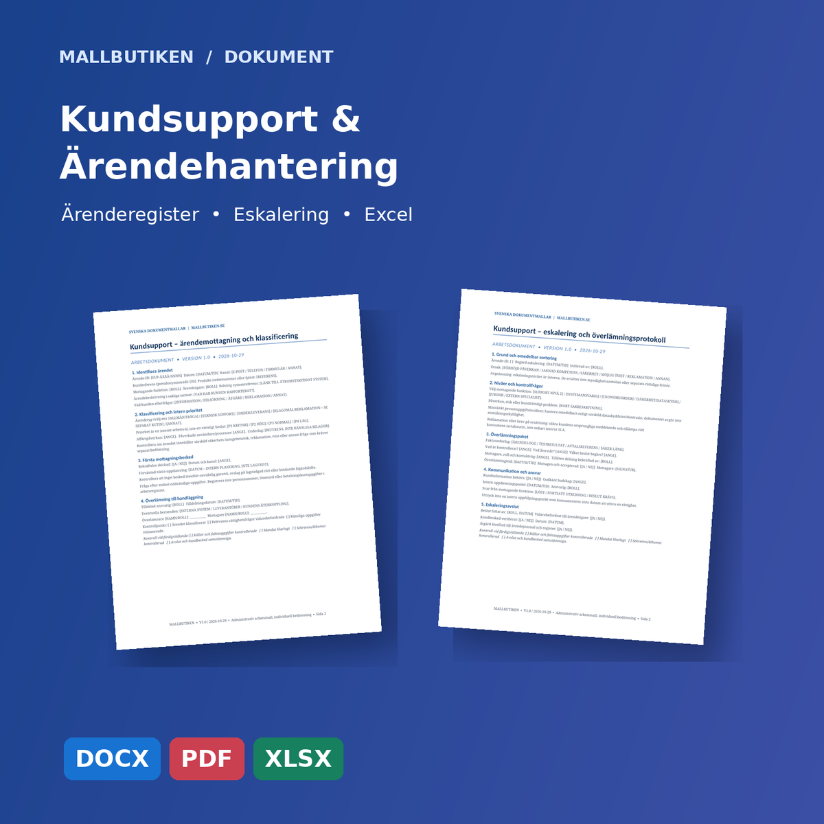 Kundsupport och ärendehantering – Word, PDF och Excel med verkliga dokumentförhandsvisningar