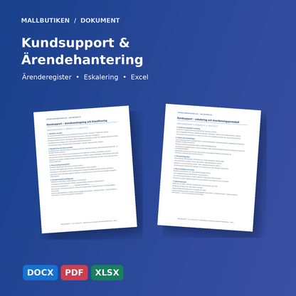 Kundsupport och ärendehantering – Word, PDF och Excel med verkliga dokumentförhandsvisningar