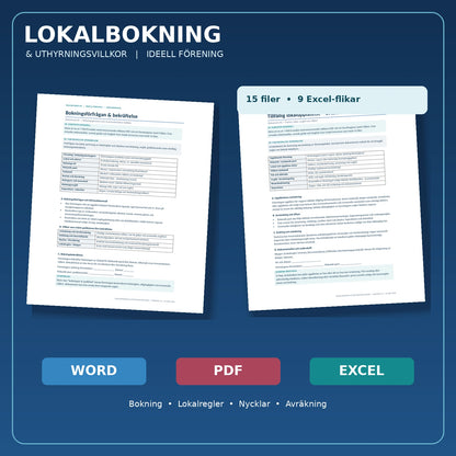 Lokalbokning och uthyrningsvillkor ideell förening – 15 Word PDF Excel-mallar, faktiska dokumentförhandsvisningar