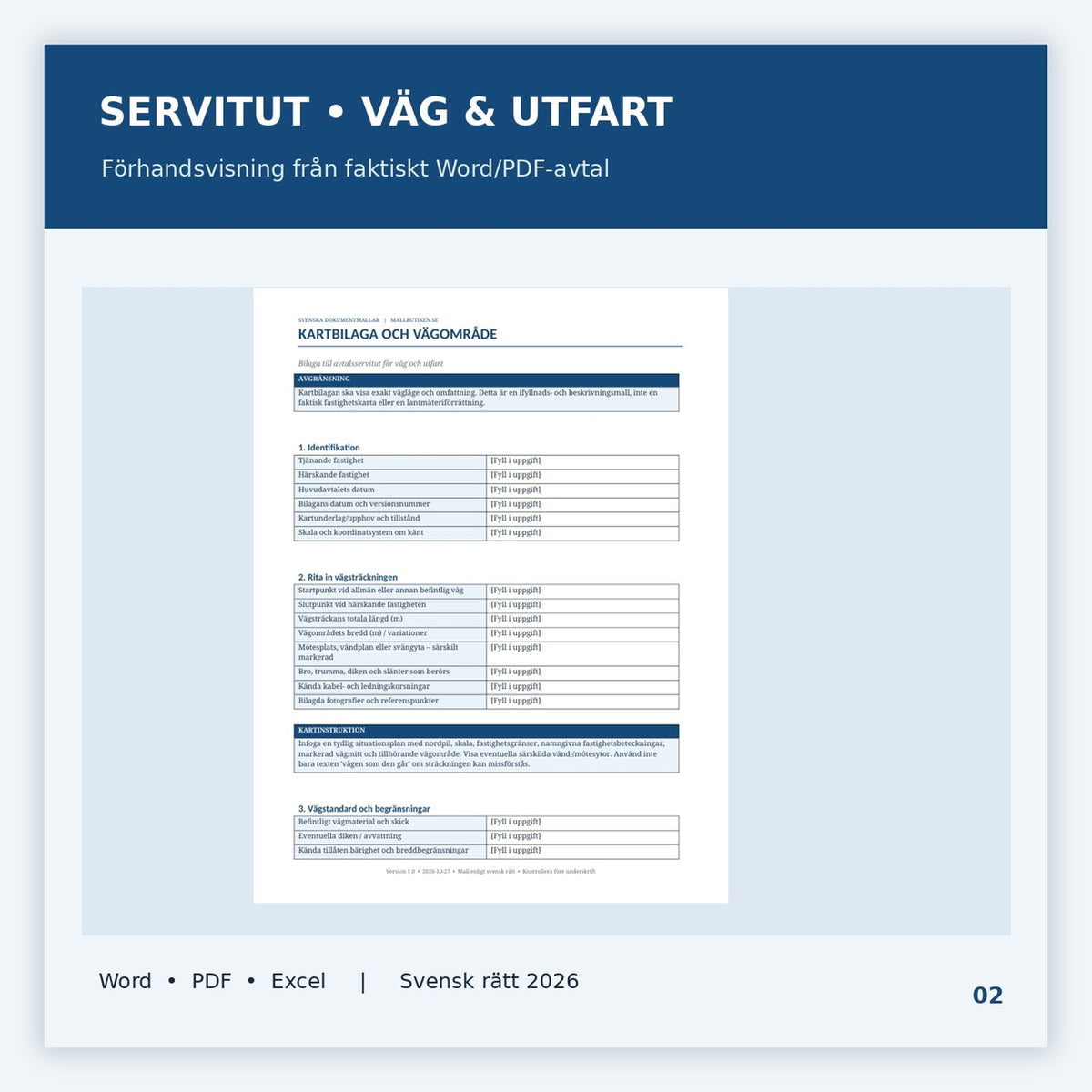 Verklig dokumentförhandsvisning av kartbilaga till vägservitut