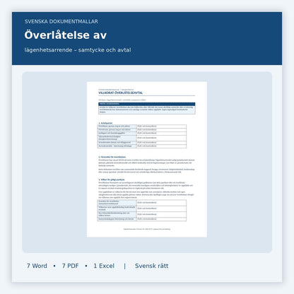 Överlåtelse av lägenhetsarrende – dokumentmall Word PDF Excel