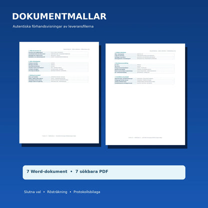 Förhandsvisning av slutet personval och protokollsbilaga i Word och PDF för ideell förening
