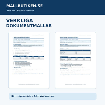 Verkliga dokumentförhandsvisningar av vägsträcka och plogningsrapport